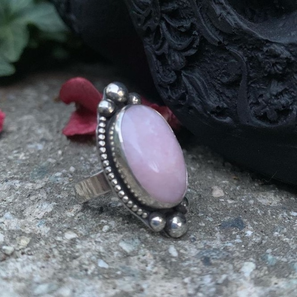 Pink Quartz Sterling Silver Ring